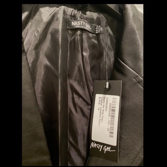 Faux Leather Longline Blazer - Picture 4 of 4